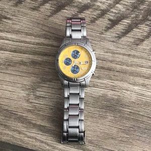 Yellow face citizen wrist watch
